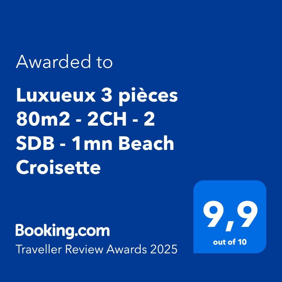 Luxueux 3 Pieces 80M2 - 2Ch - 2 Sdb - 1Mn Beach Croisette Cannes Ngoại thất bức ảnh
